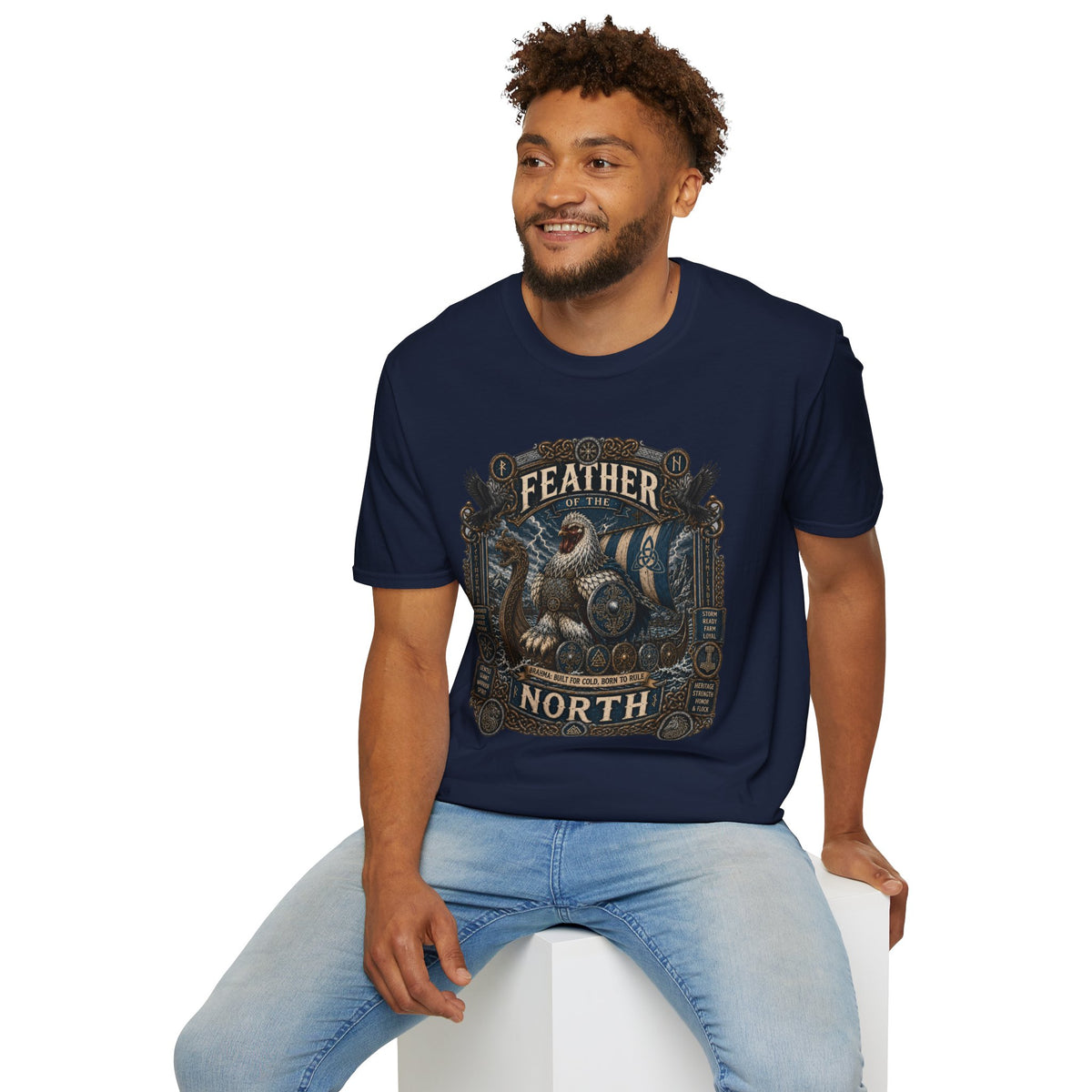 Feather of the North Brahma T-Shirt — Nordic Warrior Rooster Tee