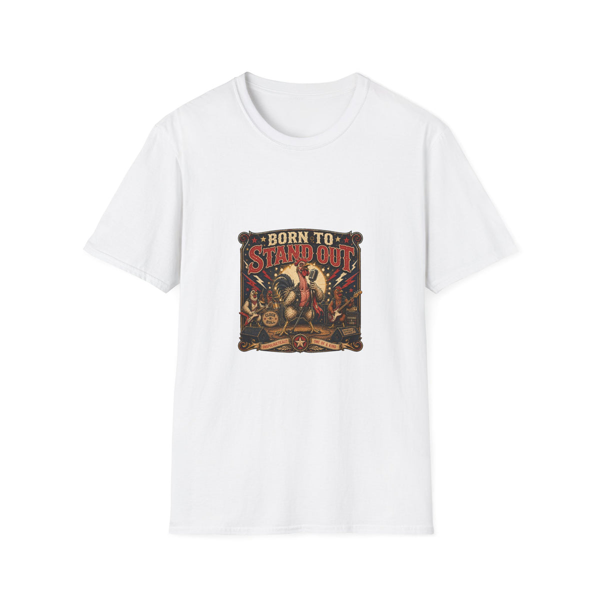 Less Feathers, More Attitude T-Shirt — Naked Neck Rooster Tee