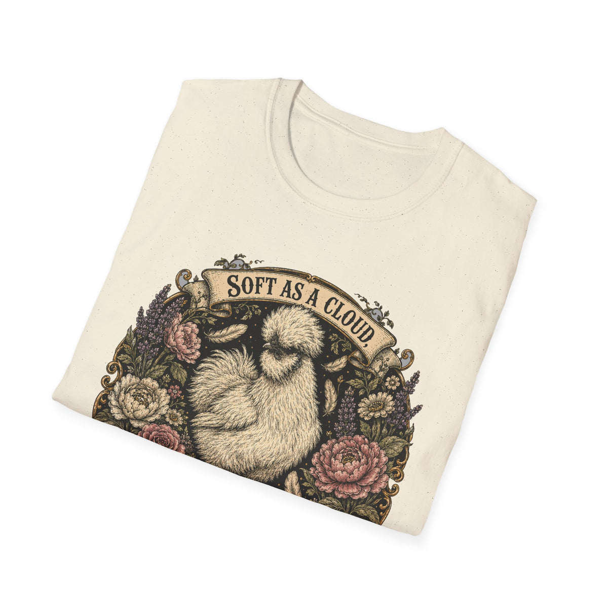 Soft as a Cloud Silkie T-Shirt — Floral Wreath Hen Tee