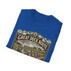 Follow the Great Duck Route T-Shirt — All Who Waddle Are Welcome Tee