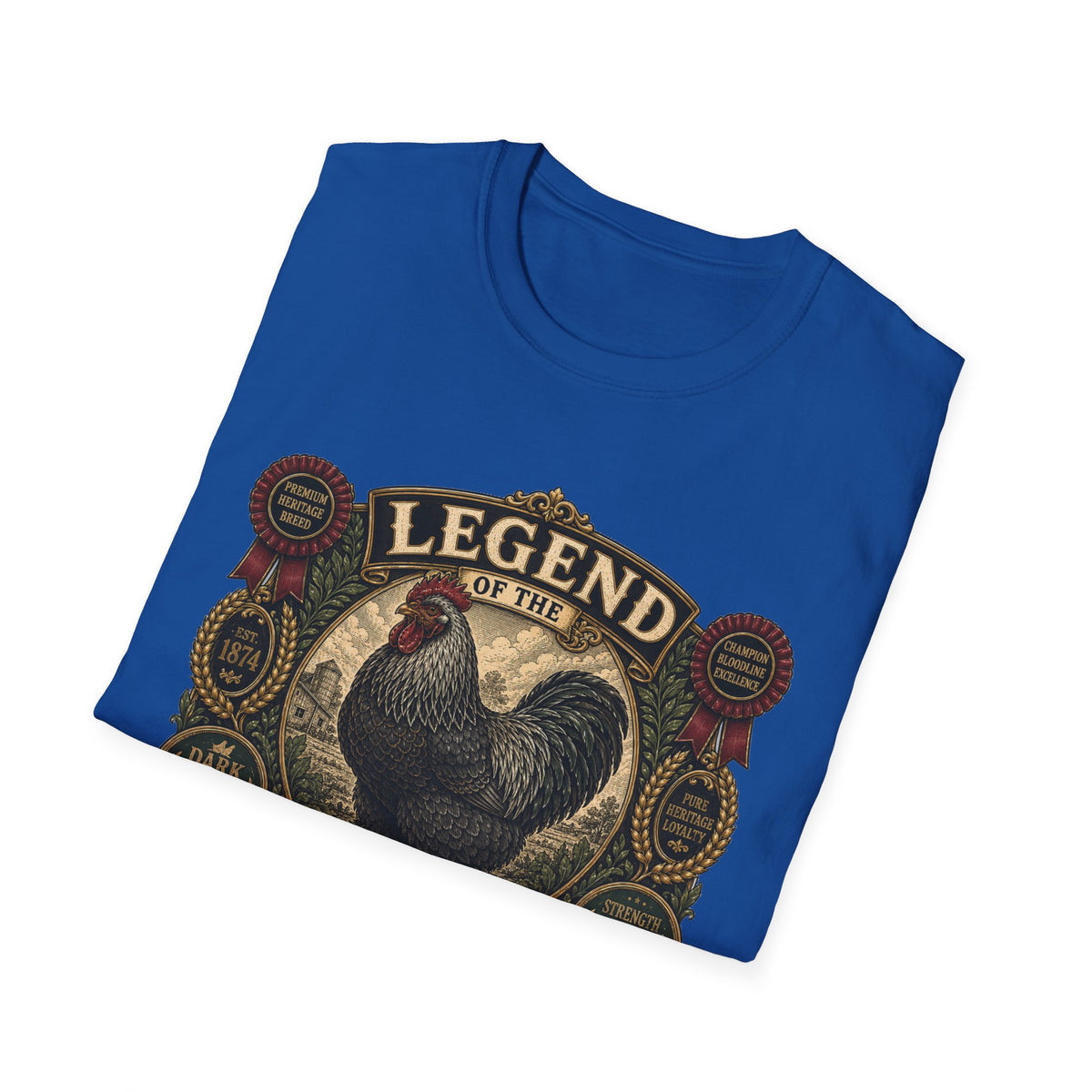 Legend of the Barnyard Dark Brahma T-Shirt — Vintage Rooster Label Tee
