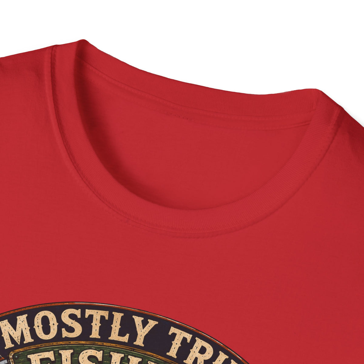 Fishing T-Shirt — "Mostly True Fishing Stories" Vintage Outdoor Tee