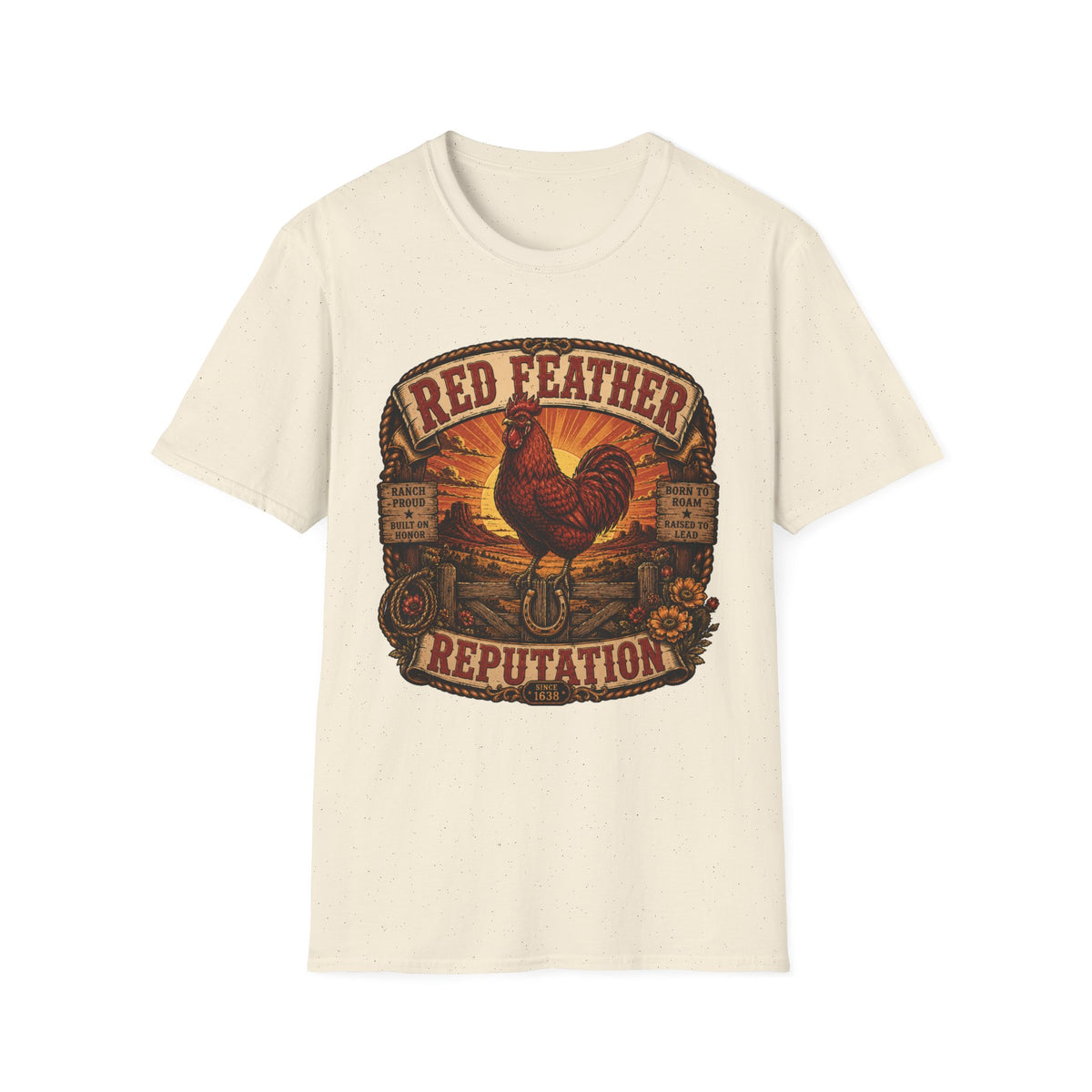 Red Feather Ranch Emblem T-Shirt — Rhode Island Red Heritage Tee