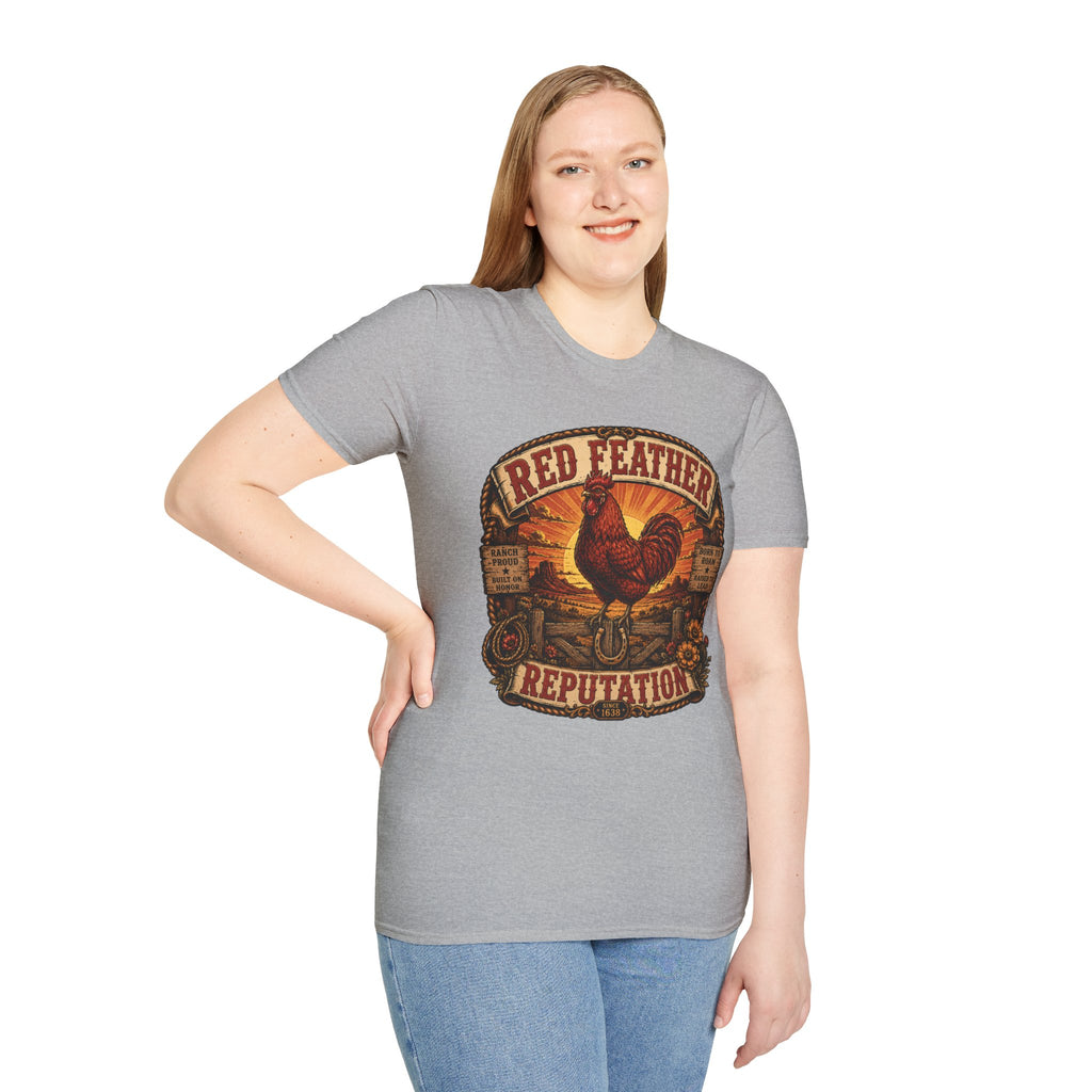 Red Feather Ranch Emblem T-Shirt — Rhode Island Red Heritage Tee