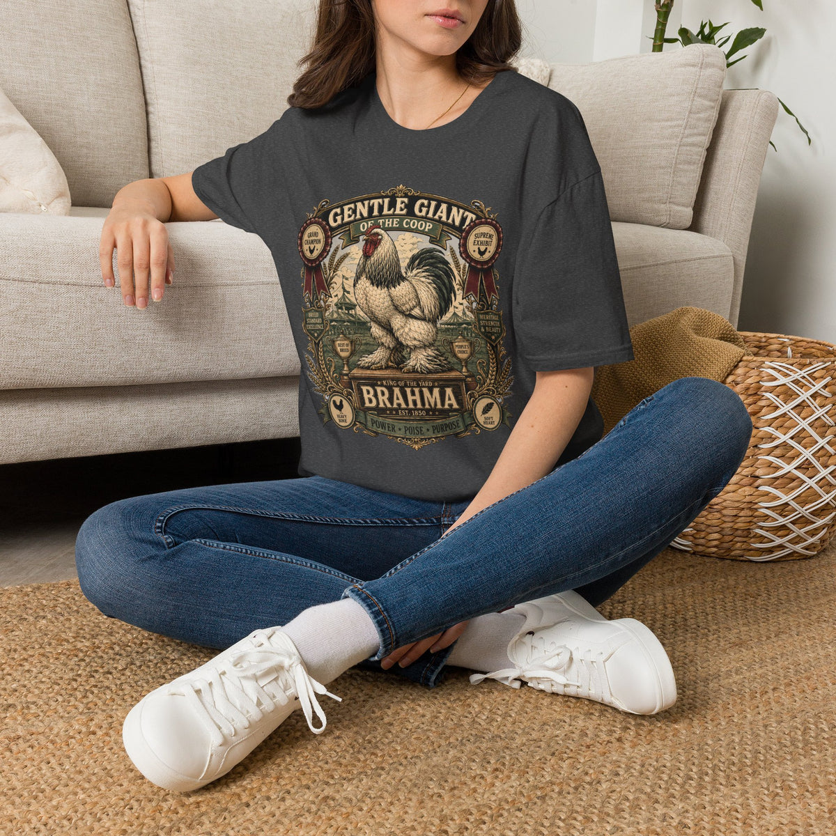 Gentle Giant Heritage Brahma T-Shirt — Prize Rooster Badge Tee