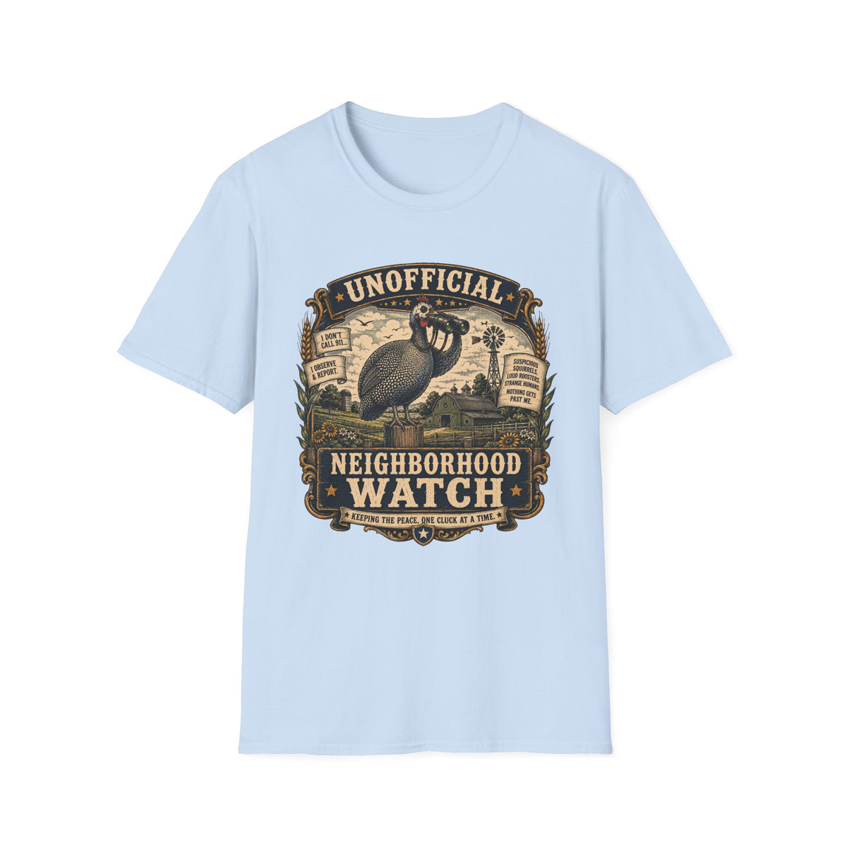 Unofficial Neighborhood Watch Guinea Fowl T-shirt, photo 8