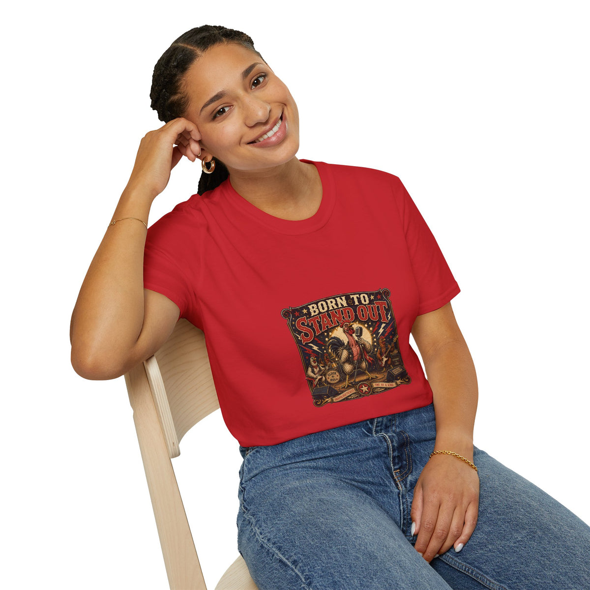 Less Feathers, More Attitude T-Shirt — Naked Neck Rooster Tee