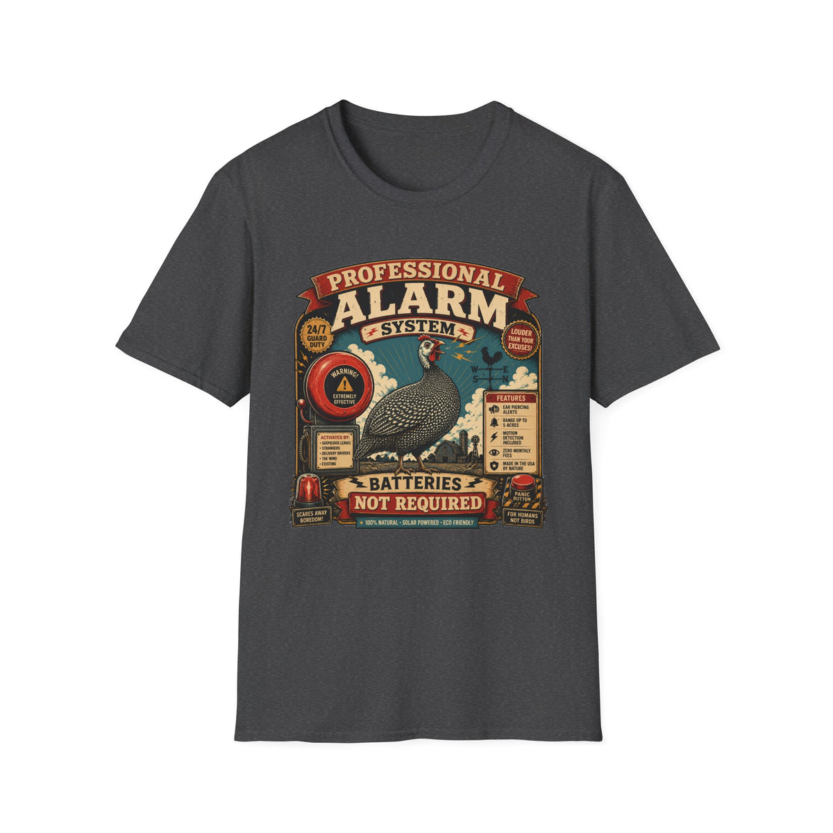 Professional Alarm System Guinea Fowl T-shirt, photo 7