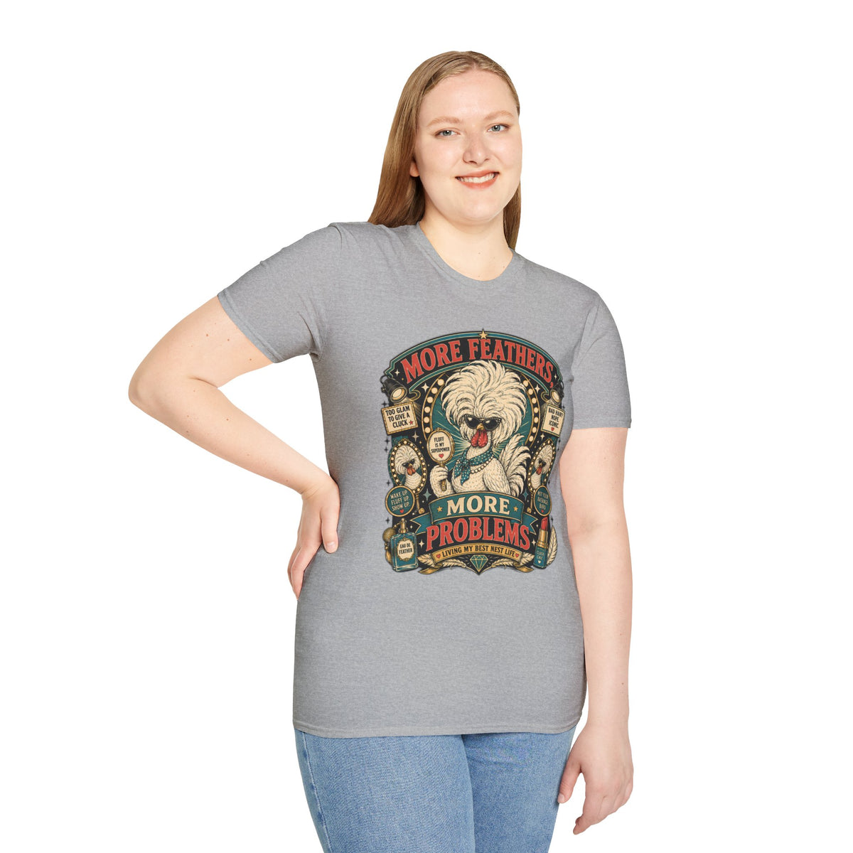 More Feathers, More Problems Polish Chicken T-Shirt — Glam Hen Living Her Best Nest Life Tee
