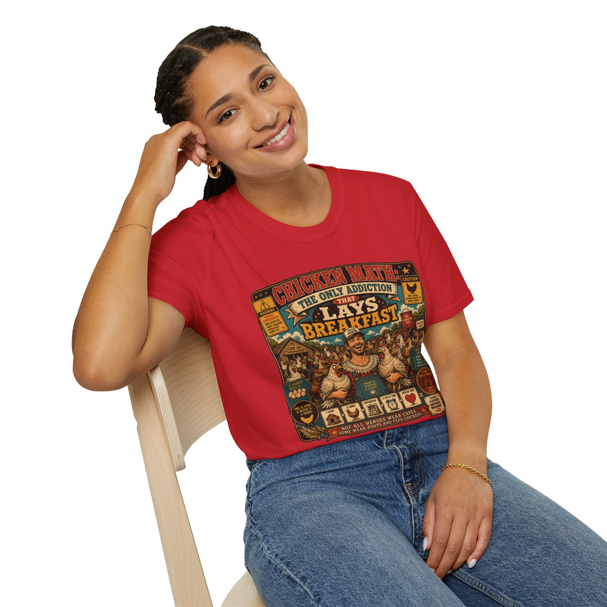 The Only Addiction That Lays Breakfast  —  Not All Heroes Wear Capes T-Shirt Tee