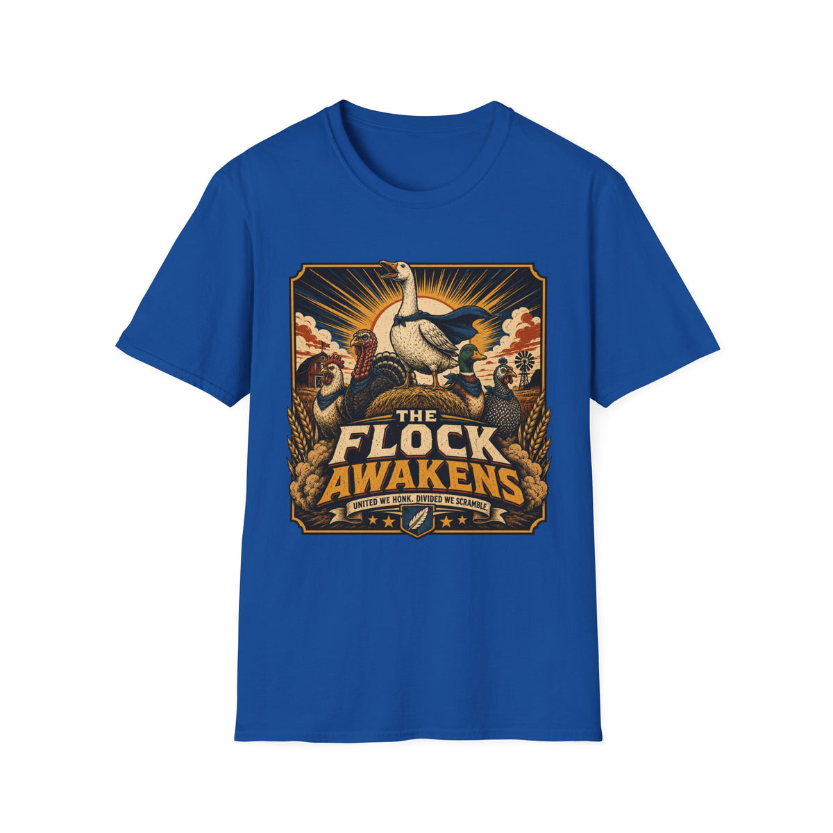 The Flock Awakens T‑Shirt — Retro Goose & Duck Vintage Wildlife Tee