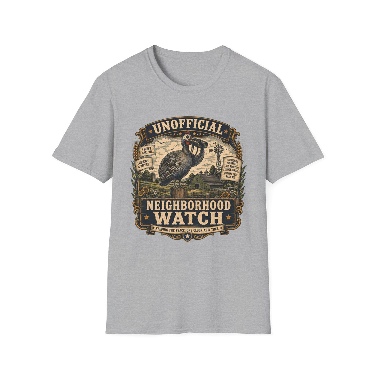 Unofficial Neighborhood Watch Guinea Fowl T-shirt, photo 3