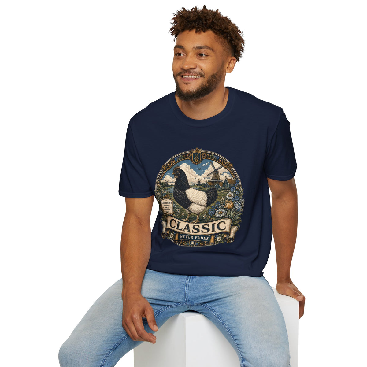Lakenvelder Heritage Badge T-Shirt — Classic Never Fades Rooster Tee