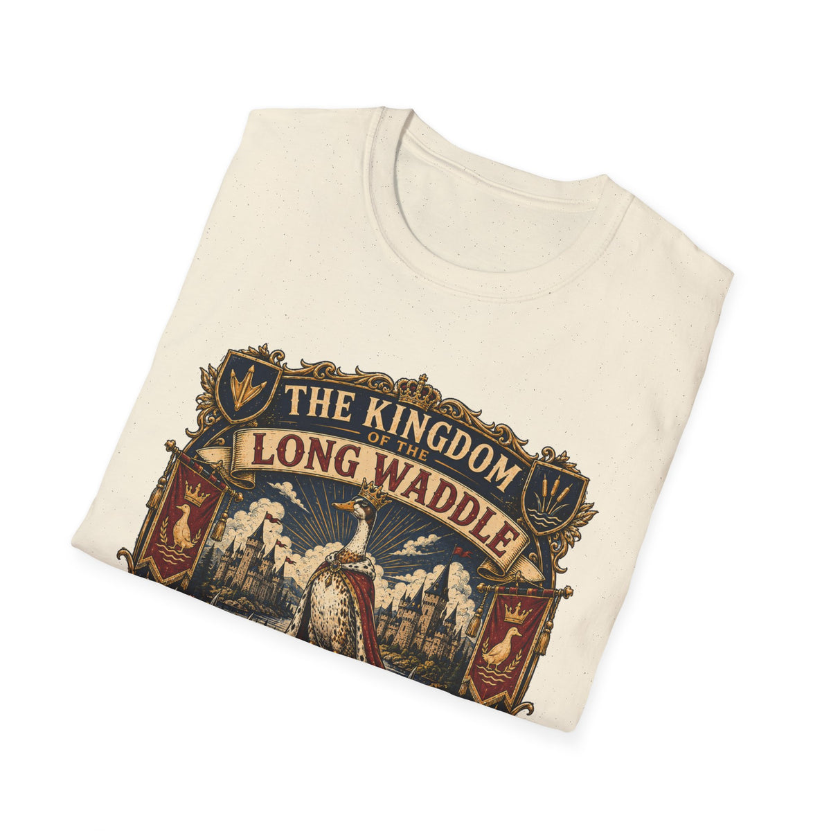 The Kingdom of the Long Waddle T-Shirt — Indian Runner Duck Crest Tee