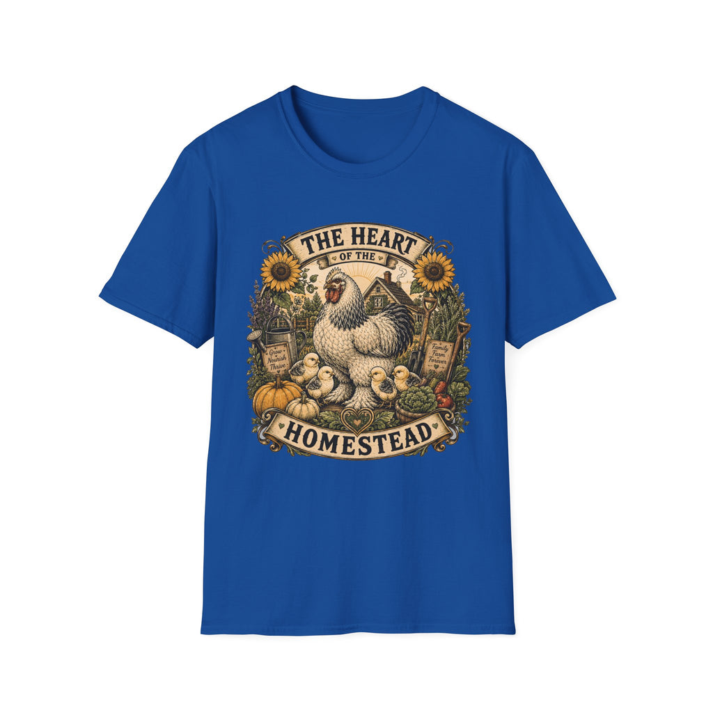 The Heart of the Homestead Brahma T-Shirt — Hen & Chicks Farmhouse Graphic Tee