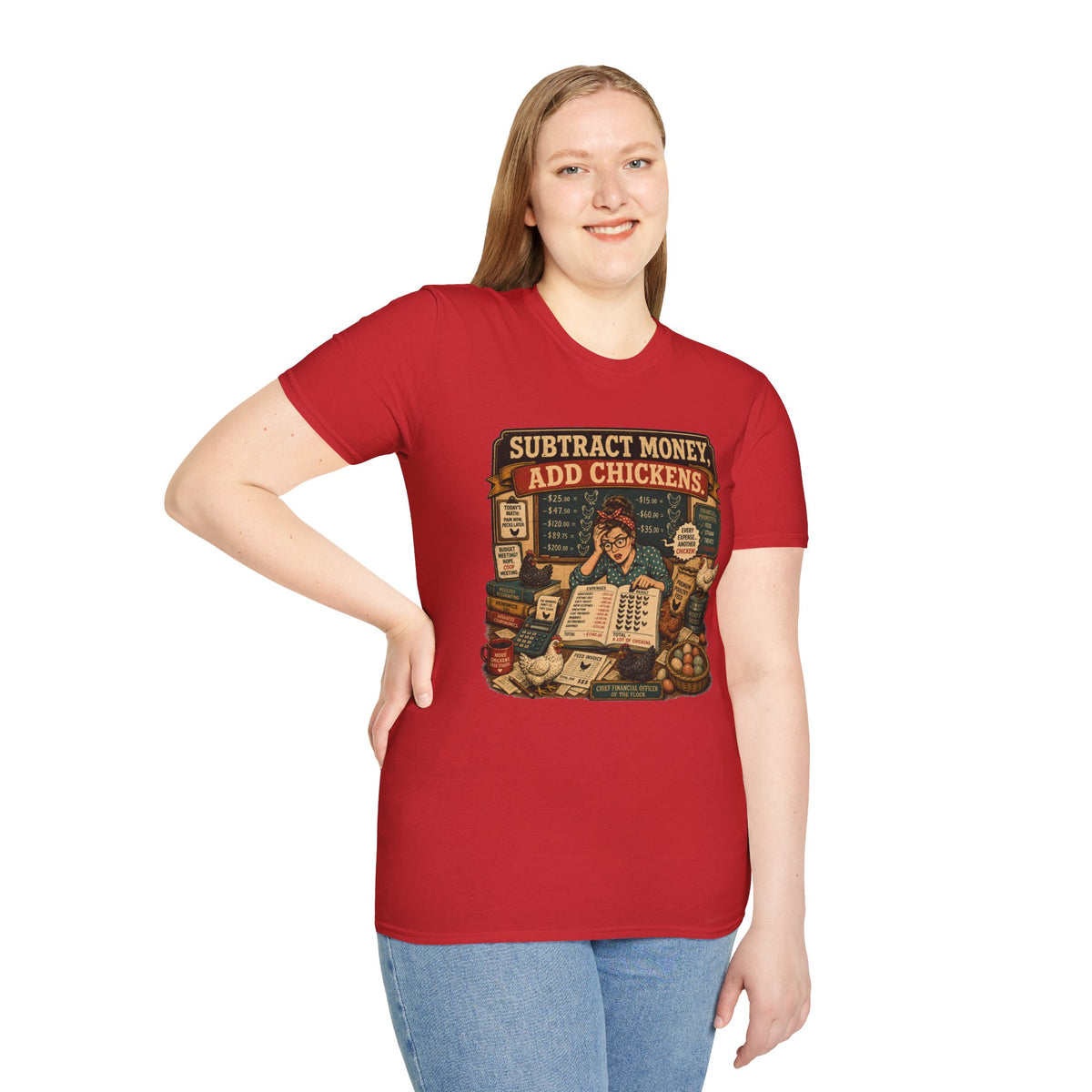 Subtract Money Add Chickens T-Shirt — Chicken Math Budget Tee