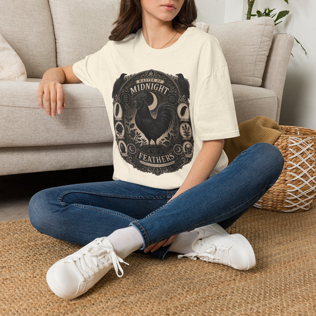 Master of Midnight Feathers Ayam Cemani T-Shirt — Gothic Rooster Graphic Tee