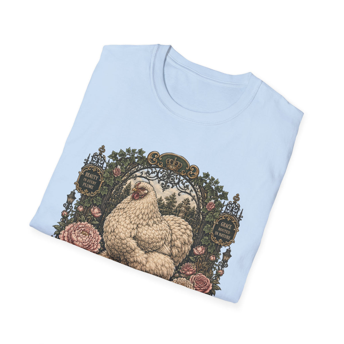 Queen of the Feathered Garden Cochin T-Shirt — Elegant Victorian Hen Tee