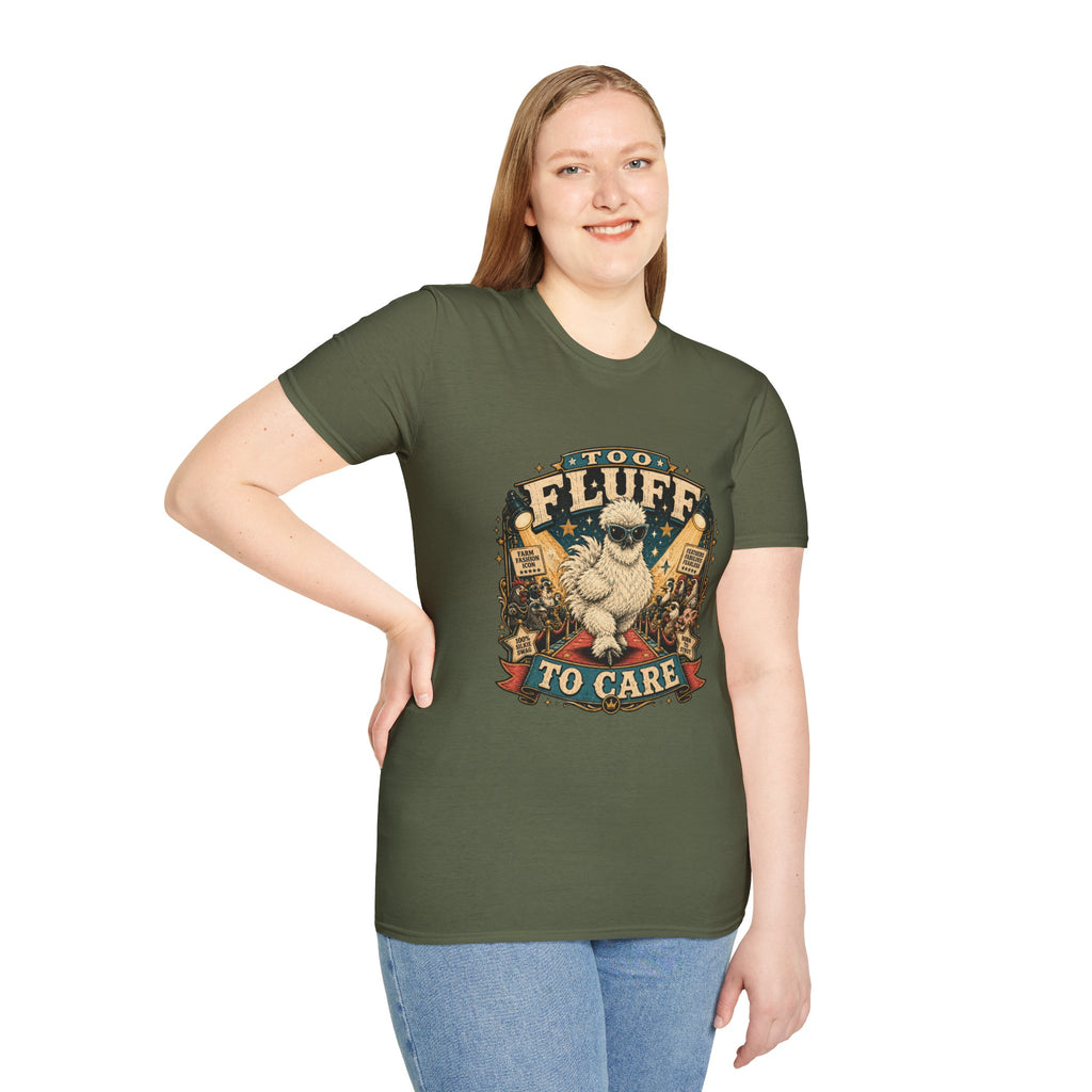 Too Fluff Silkie Chicken T-Shirt — Farm Fashion Icon Showbiz Tee