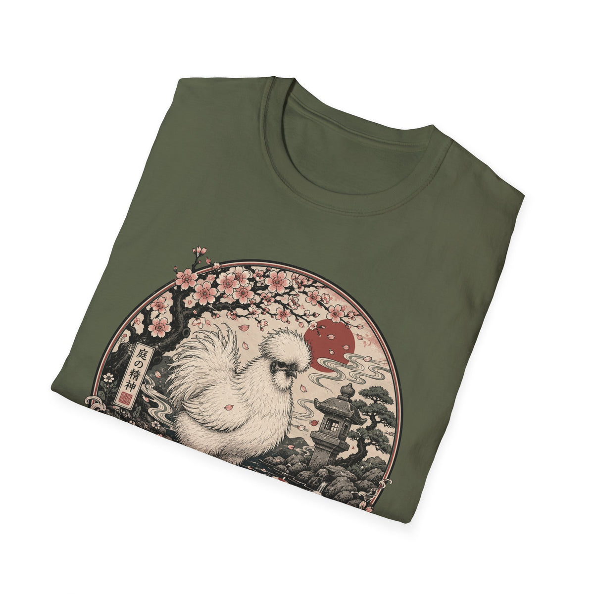 Blossom Garden Silkie T-Shirt — Japanese Woodblock Hen Tee