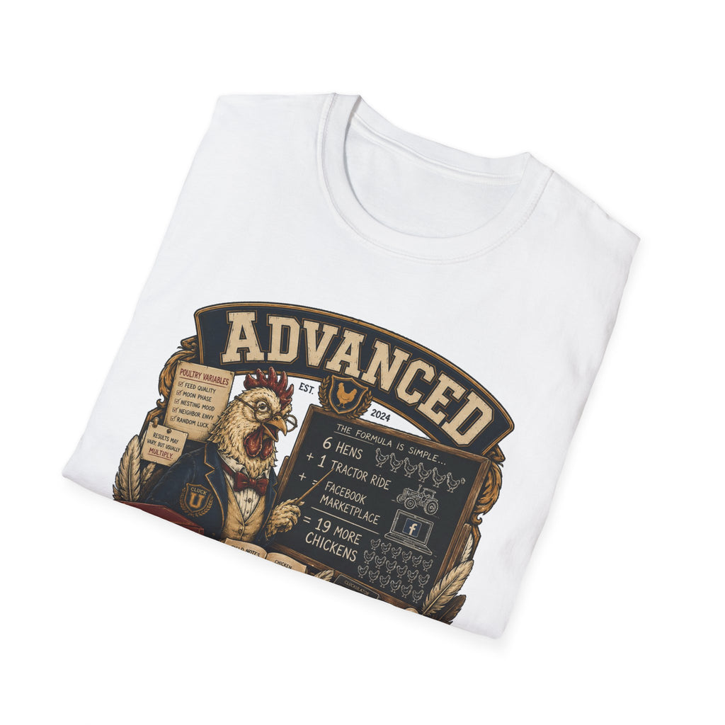Advanced Chicken Mathematics T-Shirt — 19 More Chickens Formula Tee
