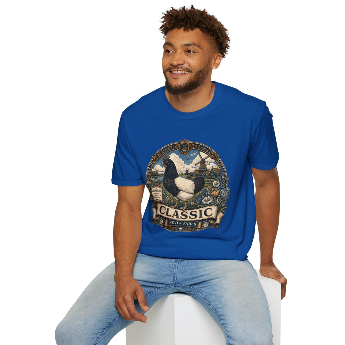 Lakenvelder Heritage Badge T-Shirt — Classic Never Fades Rooster Tee