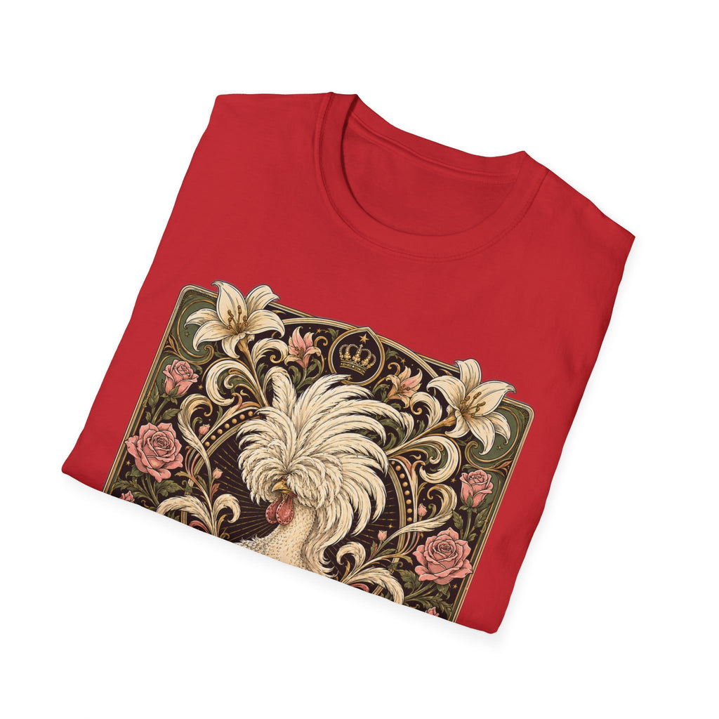 Crowned by Nature Polish Chicken T-Shirt — Vintage Botanical Hen Tee