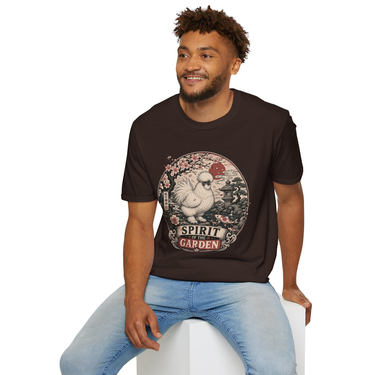 Blossom Garden Silkie T-Shirt — Japanese Woodblock Hen Tee