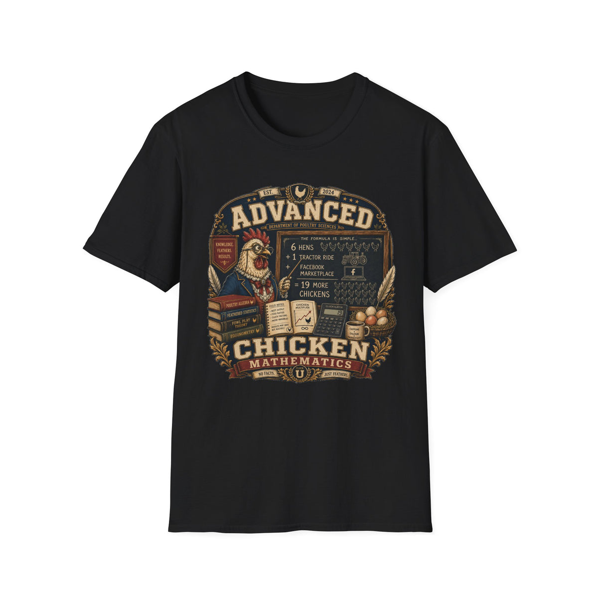 Department of Poultry Sciences T-Shirt — Chicken Math Formula Tee