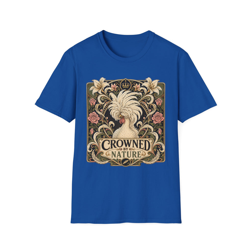 Crowned by Nature Polish Chicken T-Shirt — Vintage Botanical Hen Tee