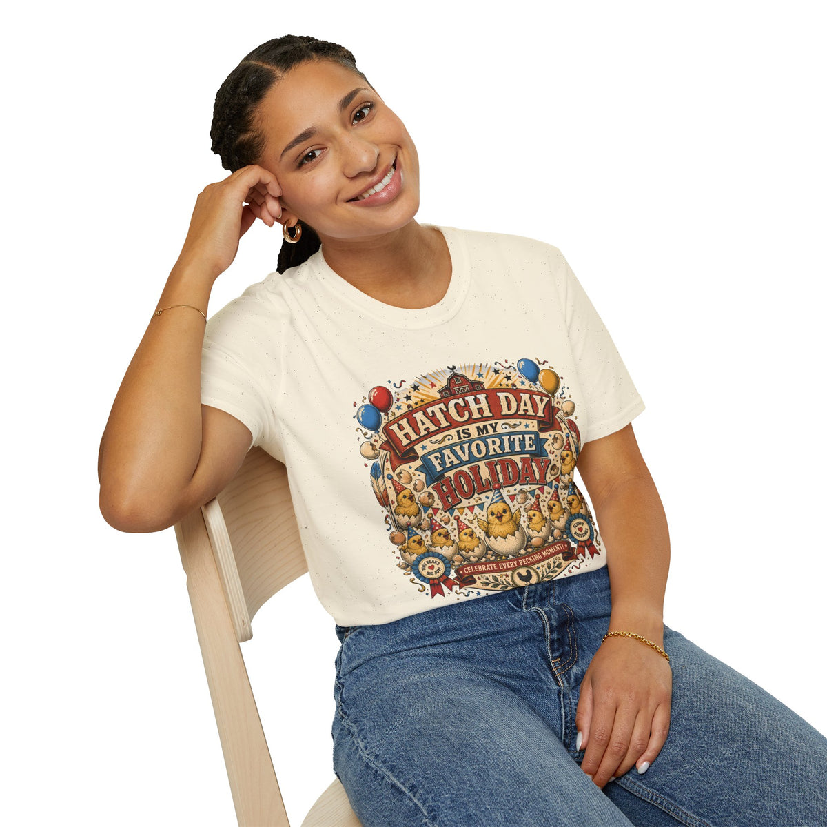 Hatch Day Is My Favorite Holiday T-Shirt — Cute Fluffy Chicks Tee