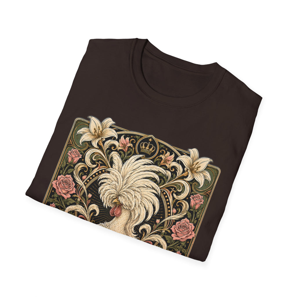 Crowned by Nature Polish Chicken T-Shirt — Vintage Botanical Hen Tee