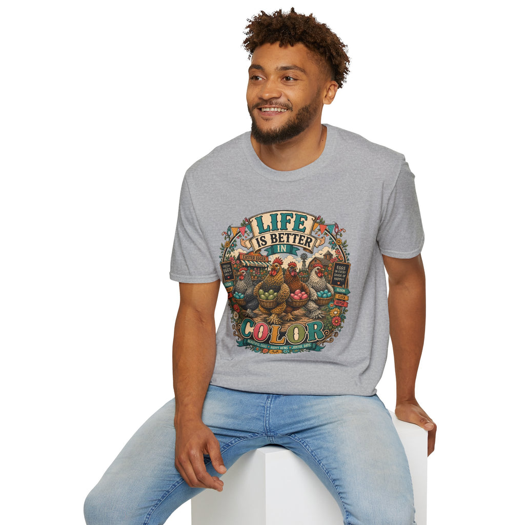 Colorful Farm Festival Easter Egger T-Shirt — Life is Better in Color Tee