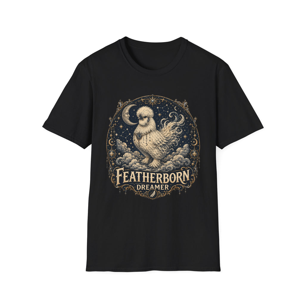 Featherborn Dreamer Silkie T-Shirt — Celestial Moonlit Hen Tee