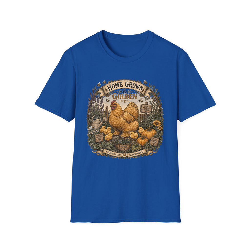 Home Grown and Golden Cochin T-Shirt — Garden Hen & Chicks Tee