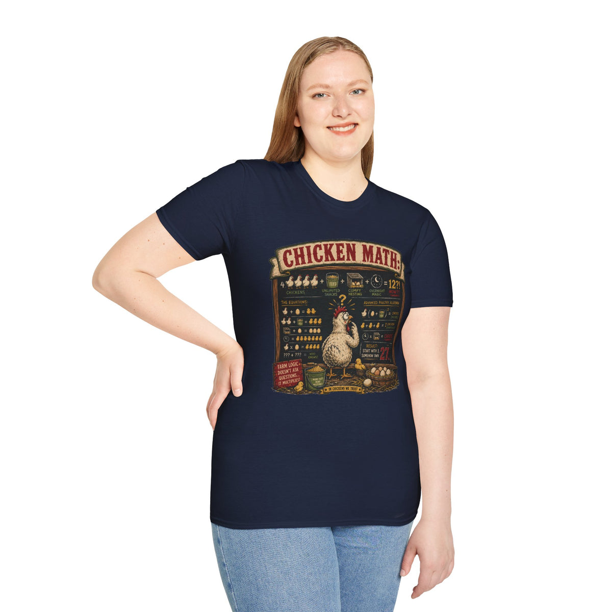 Advanced Poultry Algebra T-Shirt — Chicken Math Chaos Graphic Tee