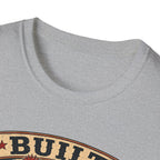 Barred Rock Rooster T-Shirt — "Built the Old Fashioned Way" Farm Vintage Tee