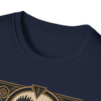 The Black Crown Ayam Cemani T-Shirt — Art Deco Rooster Graphic Tee