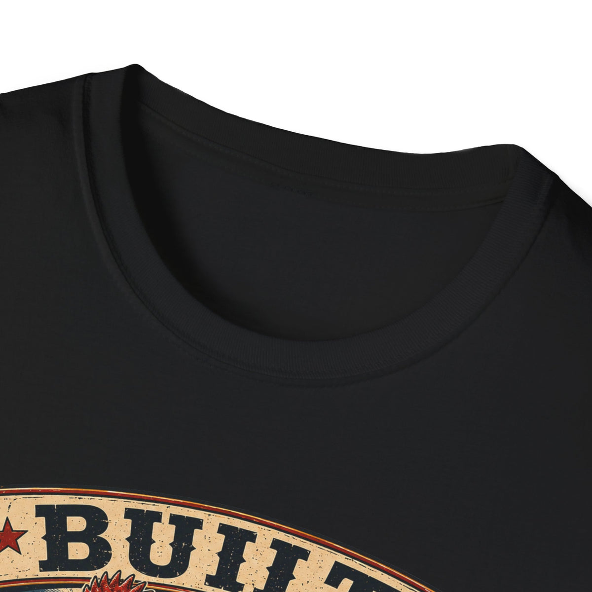 Barred Rock Rooster T-Shirt — "Built the Old Fashioned Way" Farm Vintage Tee