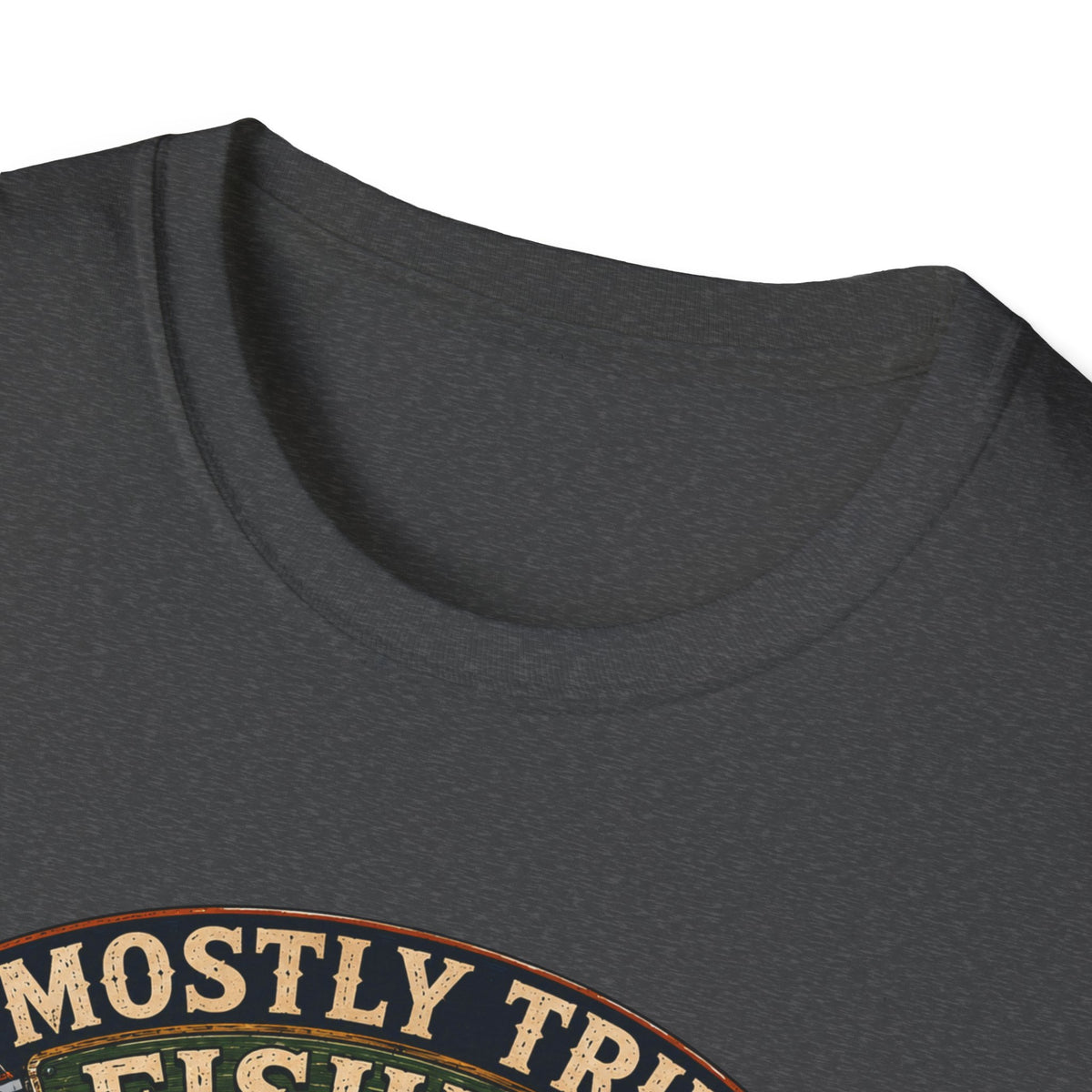 Fishing T-Shirt — "Mostly True Fishing Stories" Vintage Outdoor Tee