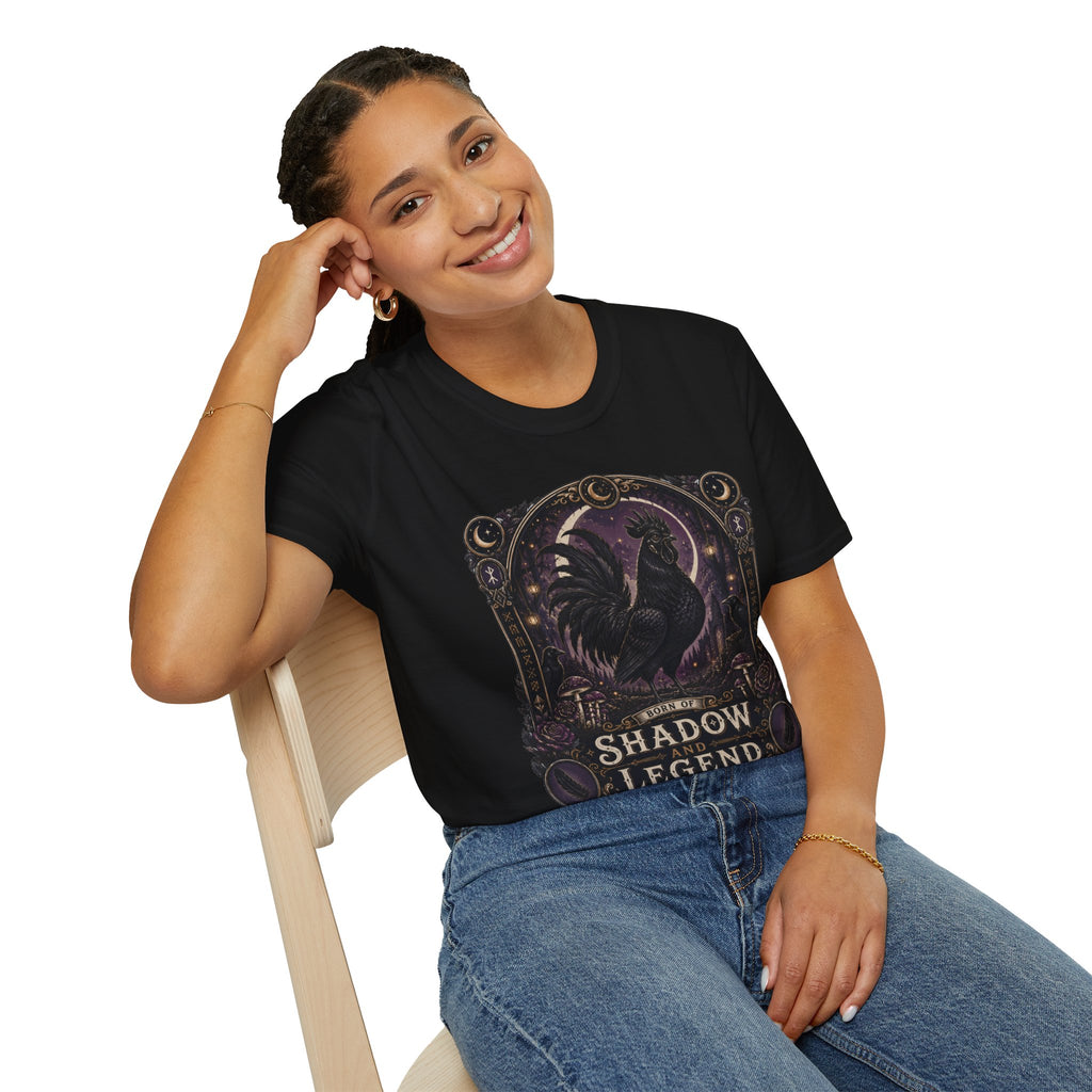 Shadow and Legend Ayam Cemani T-Shirt — Gothic Emblem Rooster Tee