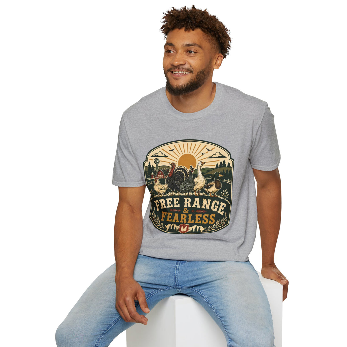 Free Range Fearless T-Shirt — Vintage Farm Family Graphic Tee