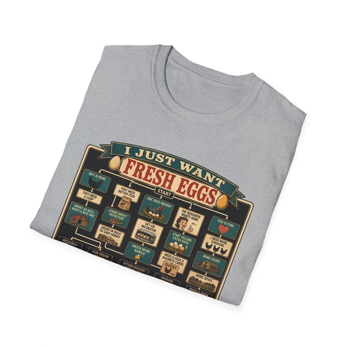 I Just Want Fresh Eggs T-Shirt — It Escalated Quickly Graphic Tee