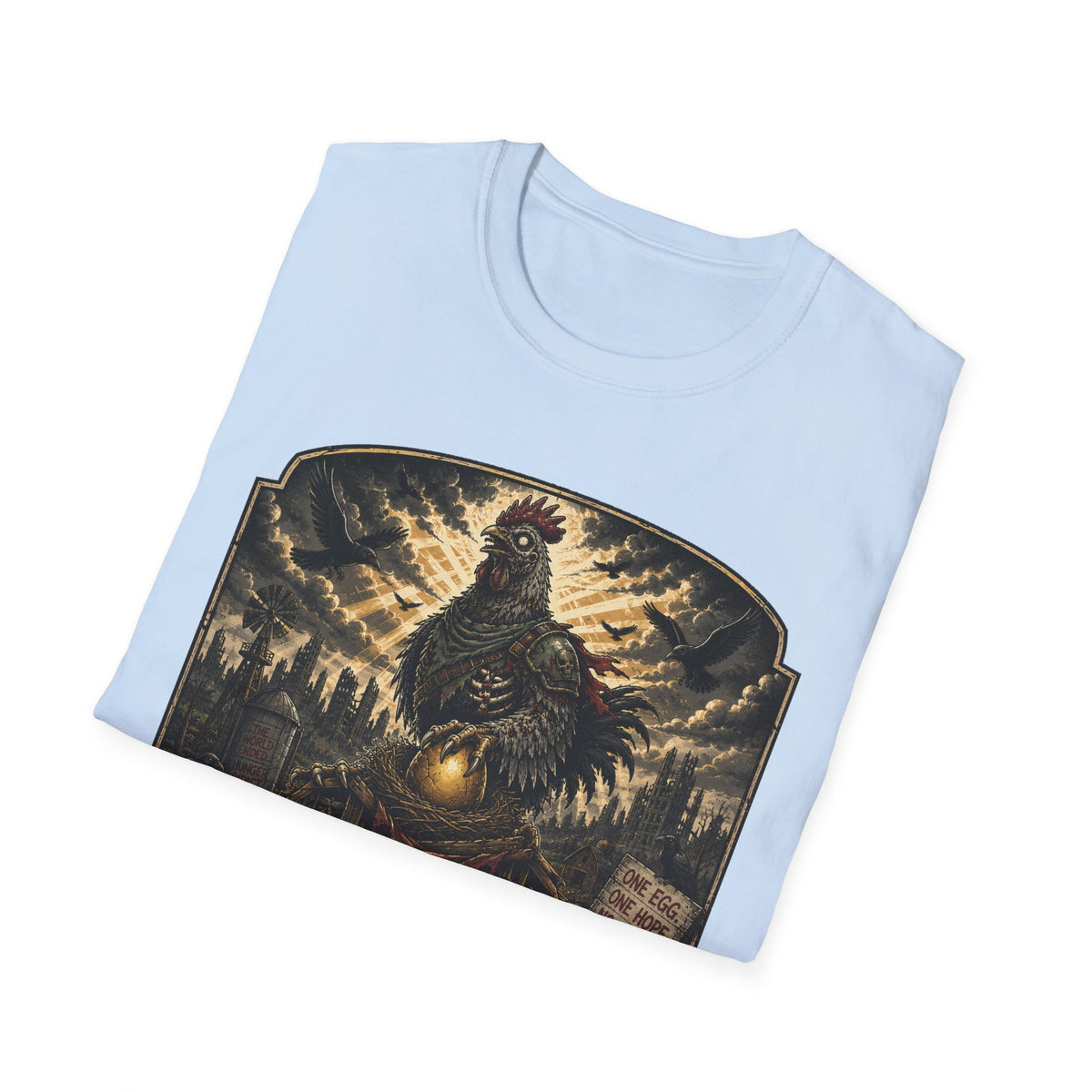 Protect the Last Egg T-Shirt — Undead Guardian Hen Zombie Chicken Tee