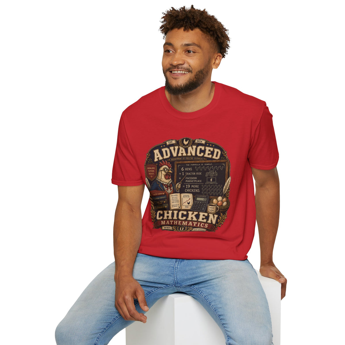 Department of Poultry Sciences T-Shirt — Chicken Math Formula Tee