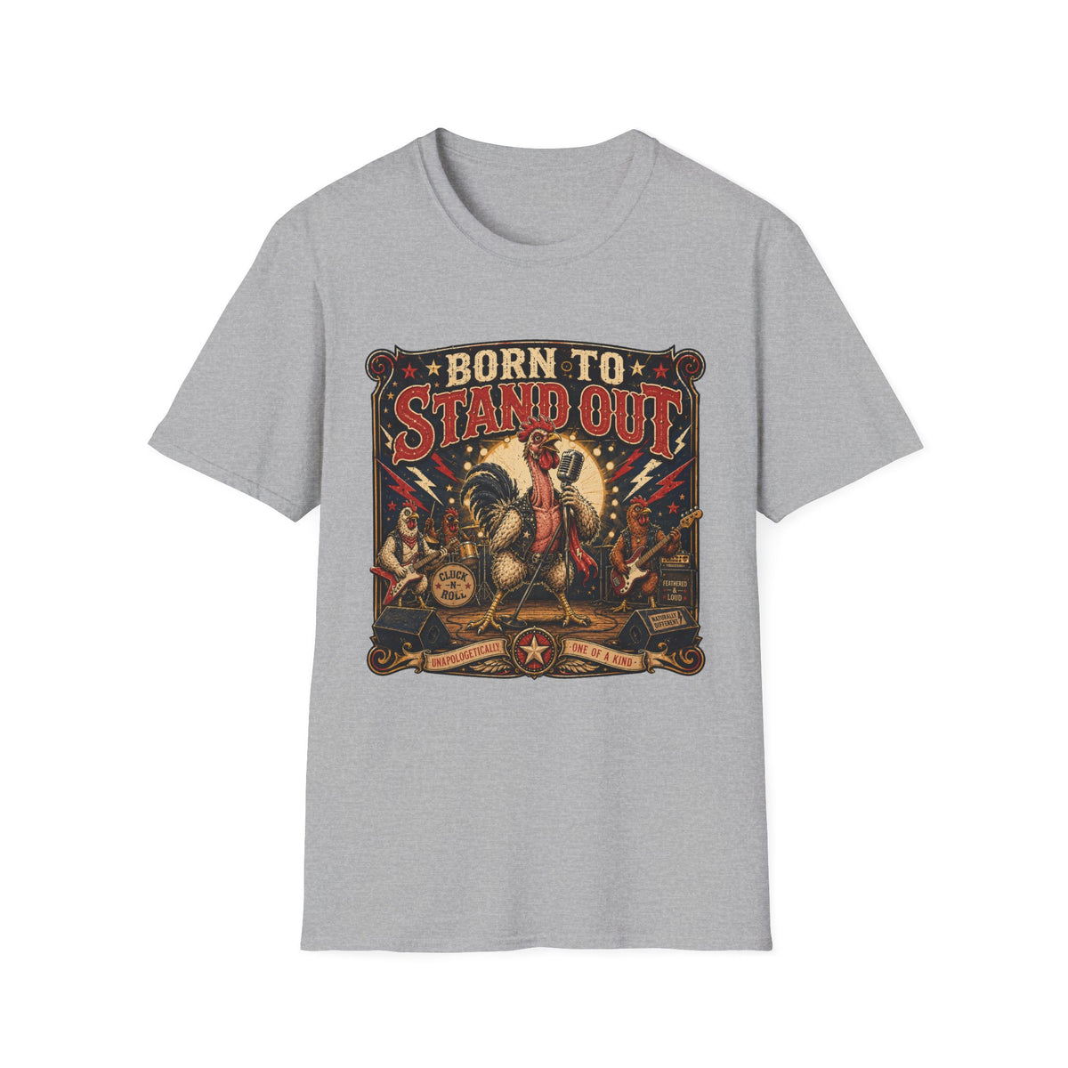 Born to Stand Out Rock Band Naked Neck T-shirt, photo 5