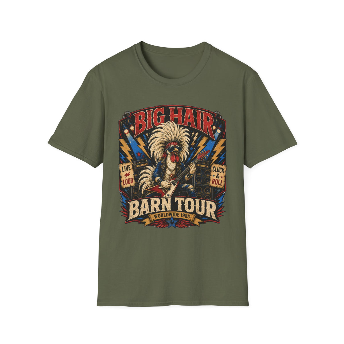 Big Hair Rock Star Concert Polish Chicken T-shirt, photo 6