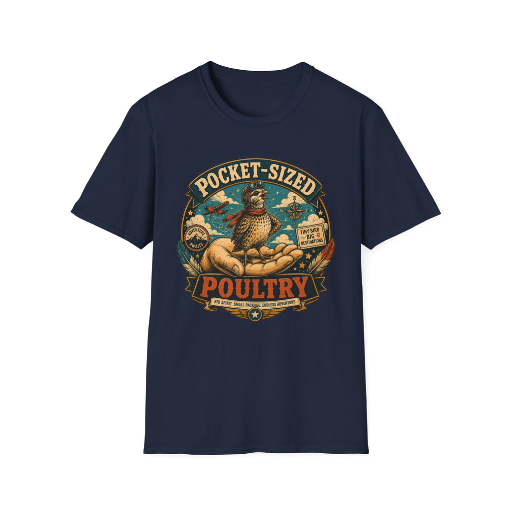 Tiny Quail Adventures T-Shirt — Backyard Bird Keeper Vintage Graphic Tee