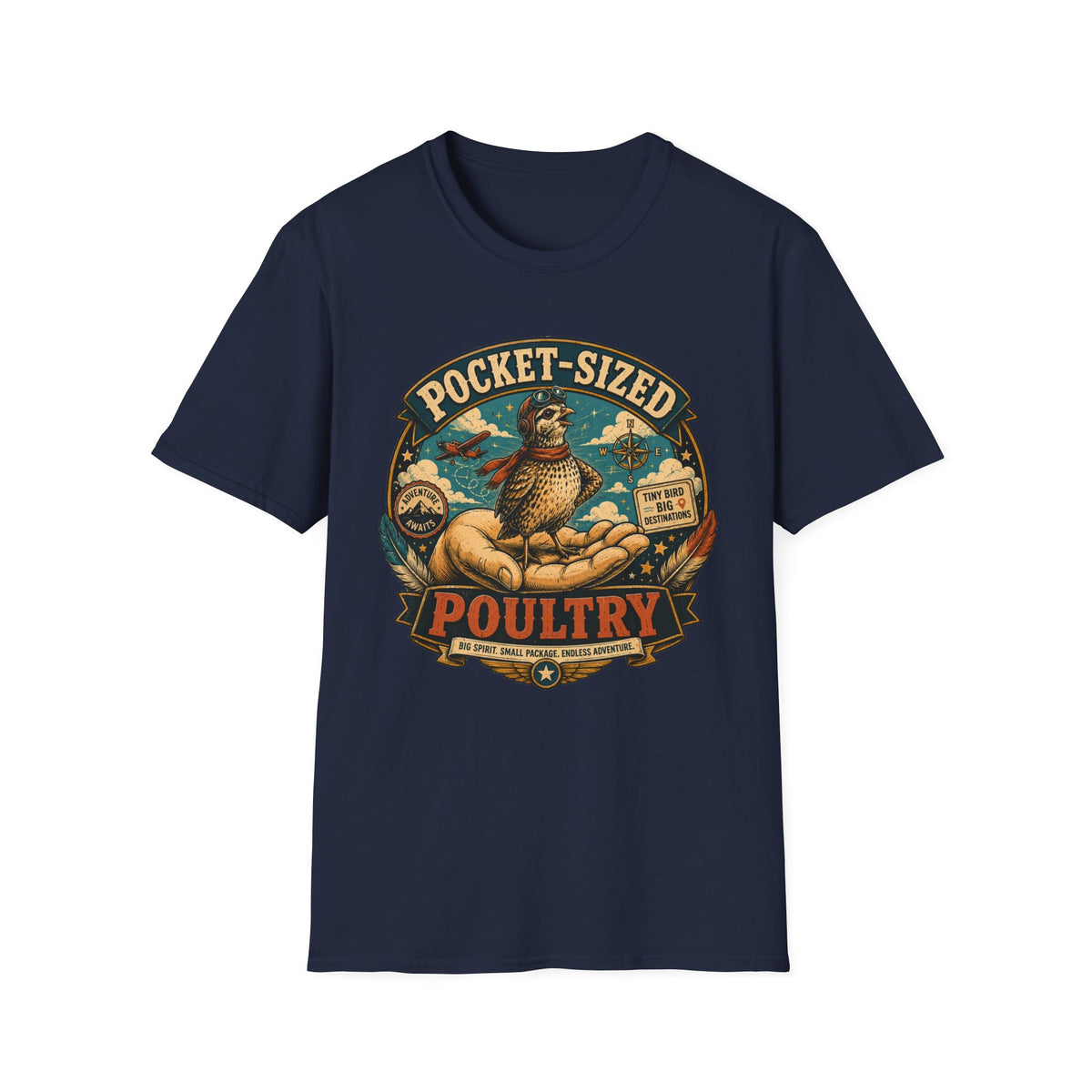 Tiny Quail Adventures T-Shirt — Backyard Bird Keeper Vintage Graphic Tee