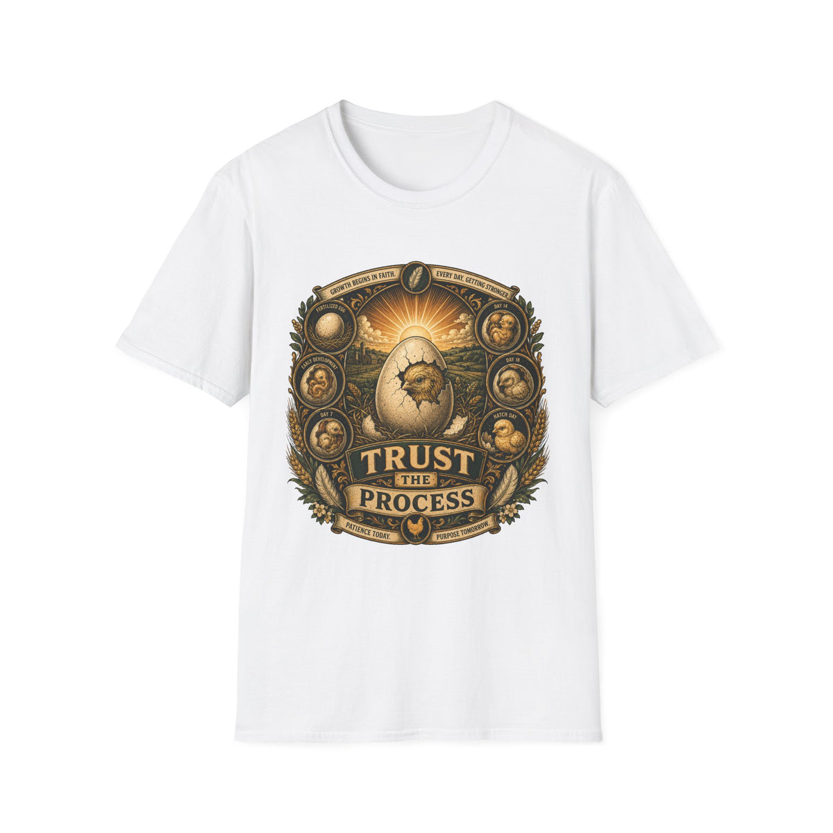 Trust the Process Hatching Emblem T-Shirt — Good Things Take Time Tee